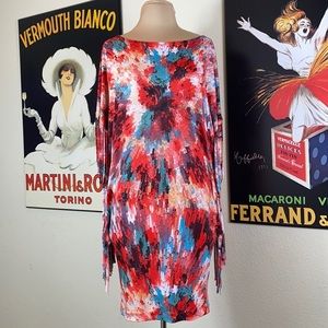 44 Colorful Fringe Tunic Top, Size medium